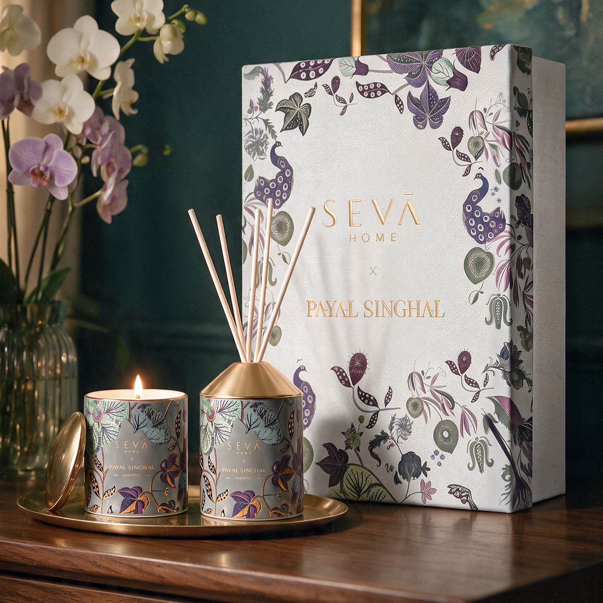 Seva Home x Payal Singhal Gift Set (Candle + Diffuser) - Jasmine
