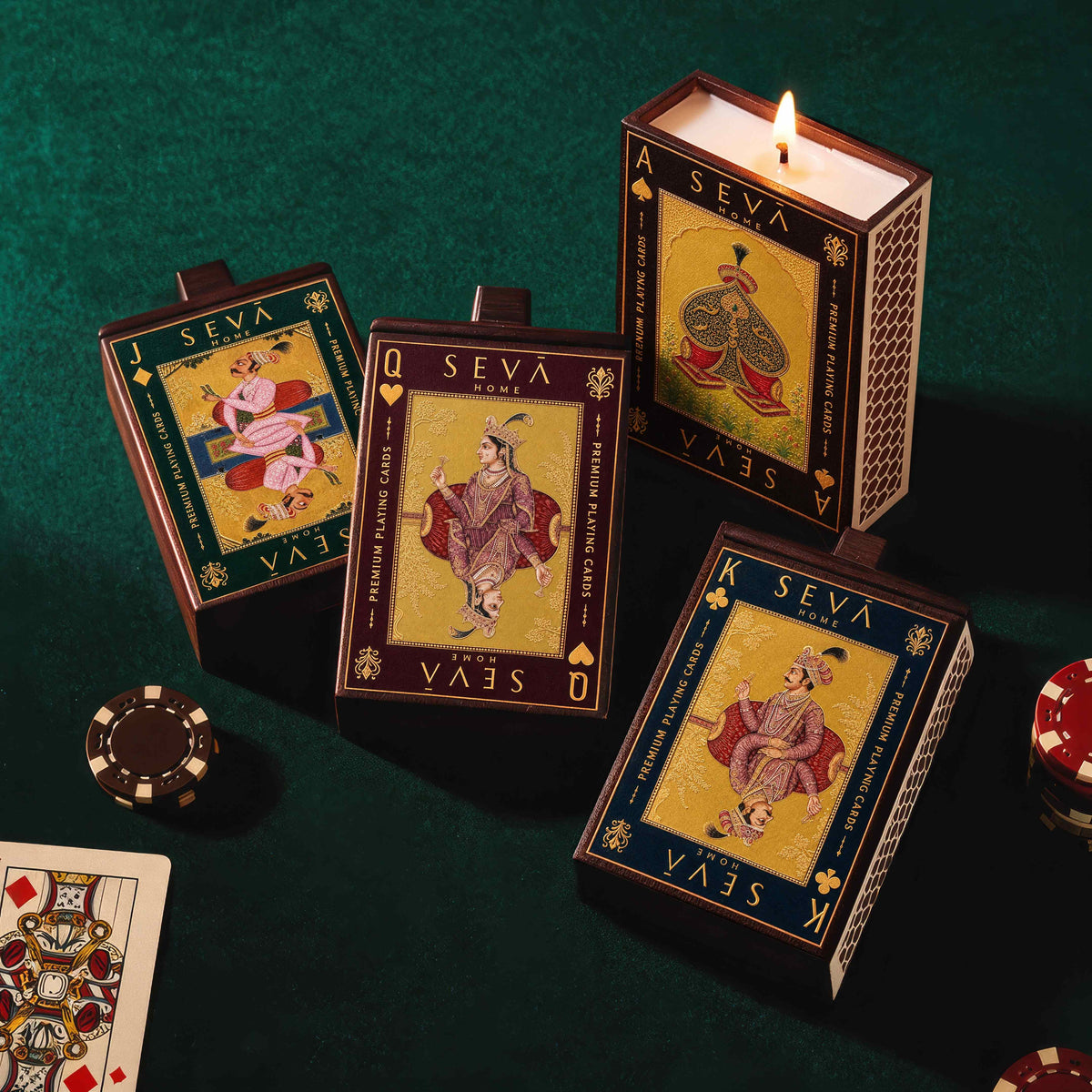 Seva Home x Suryakant Lokhande The Playing Cards Edit – Set of 4