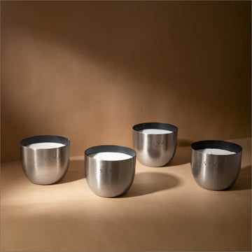 Heirloom Scented Candle - Set Of 4 - Aqua (Silver)
