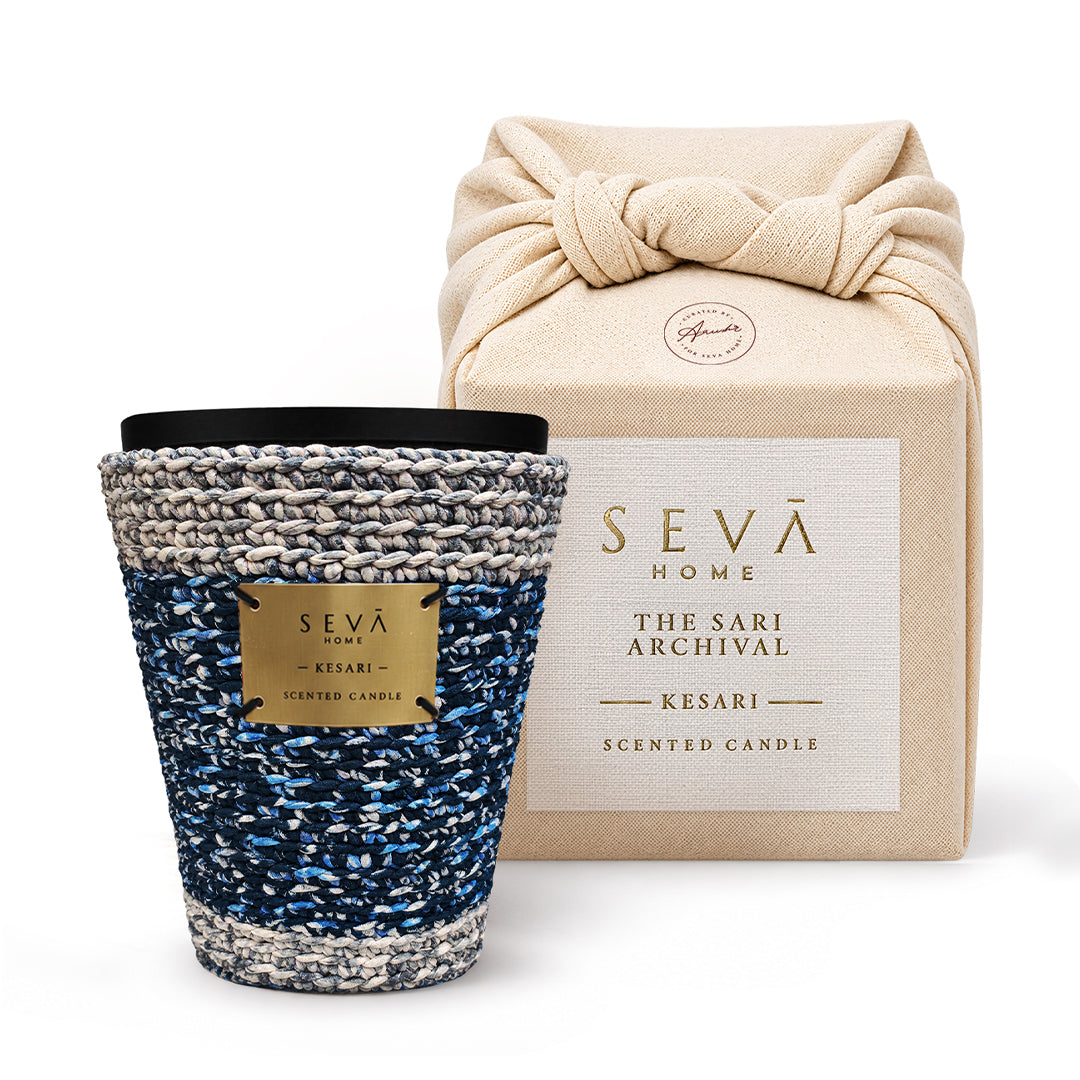 Sari Archival Scented Candles (Blue & Green)