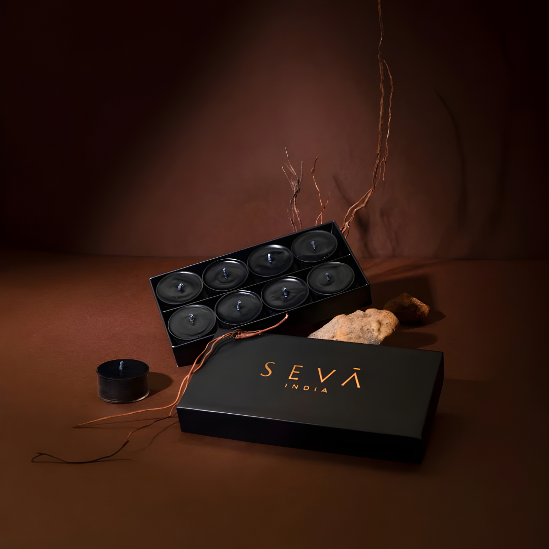 Tea Lights - Noir (Set of 8)