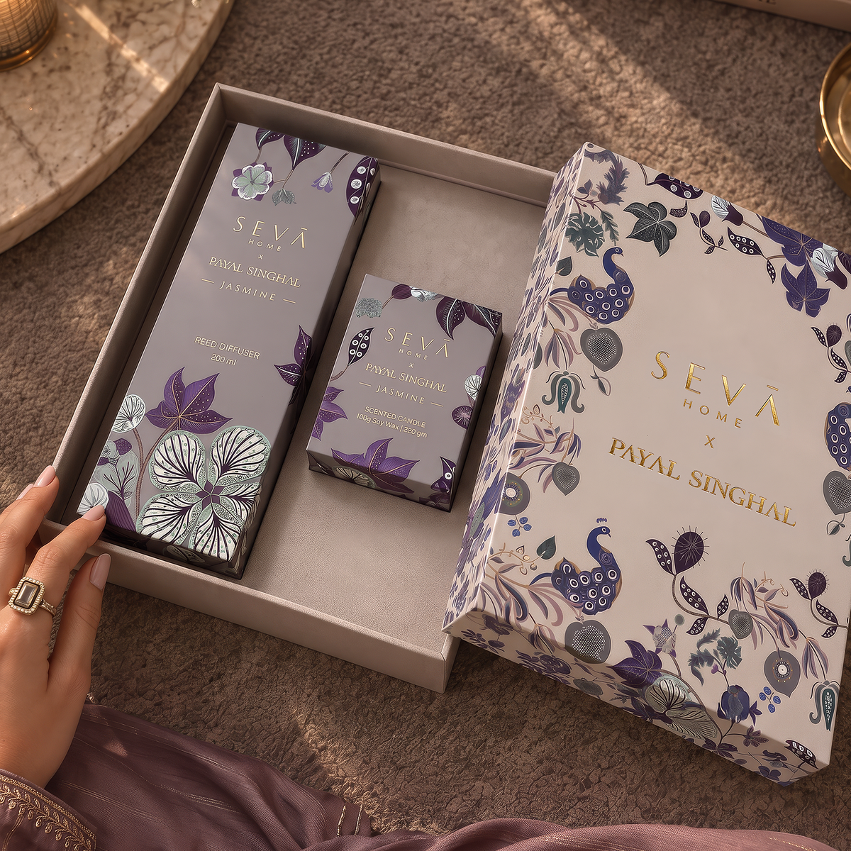 Seva Home x Payal Singhal Gift Set (Candle + Diffuser) - Jasmine