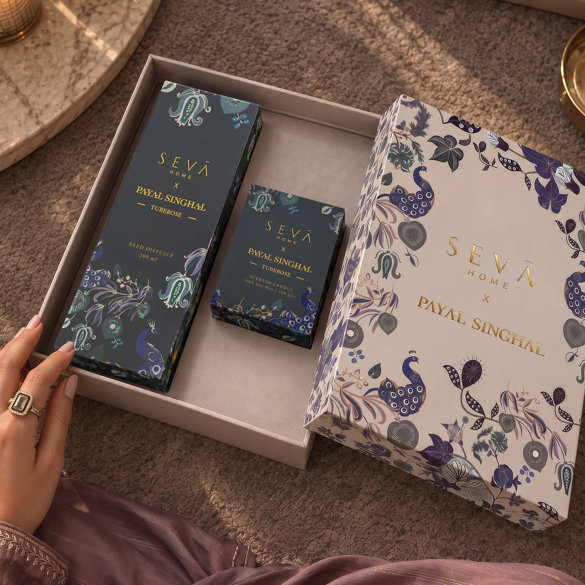 Seva Home x Payal Singhal Gift Set (Candle + Diffuser) - Tuberose