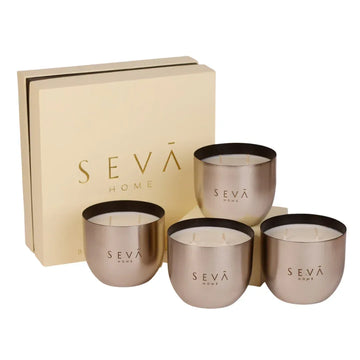 Heirloom Scented Candle - Set Of 4 - Aqua (Silver)