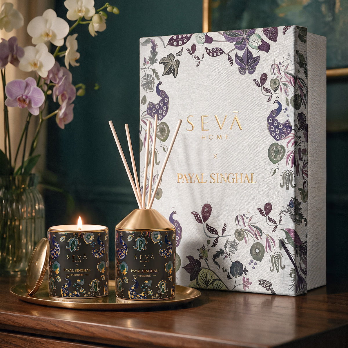 Seva Home x Payal Singhal Gift Set (Candle + Diffuser) - Tuberose
